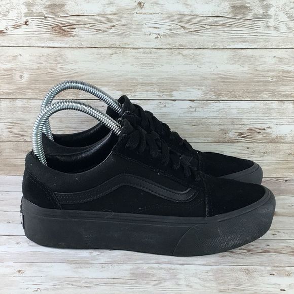 vans old skool triple black platform sneakers